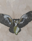 Time Flies Salvador Owlie Dhali Time Clock Owl Melt Bird Pocket Watch Glow Enamel Hat Pin