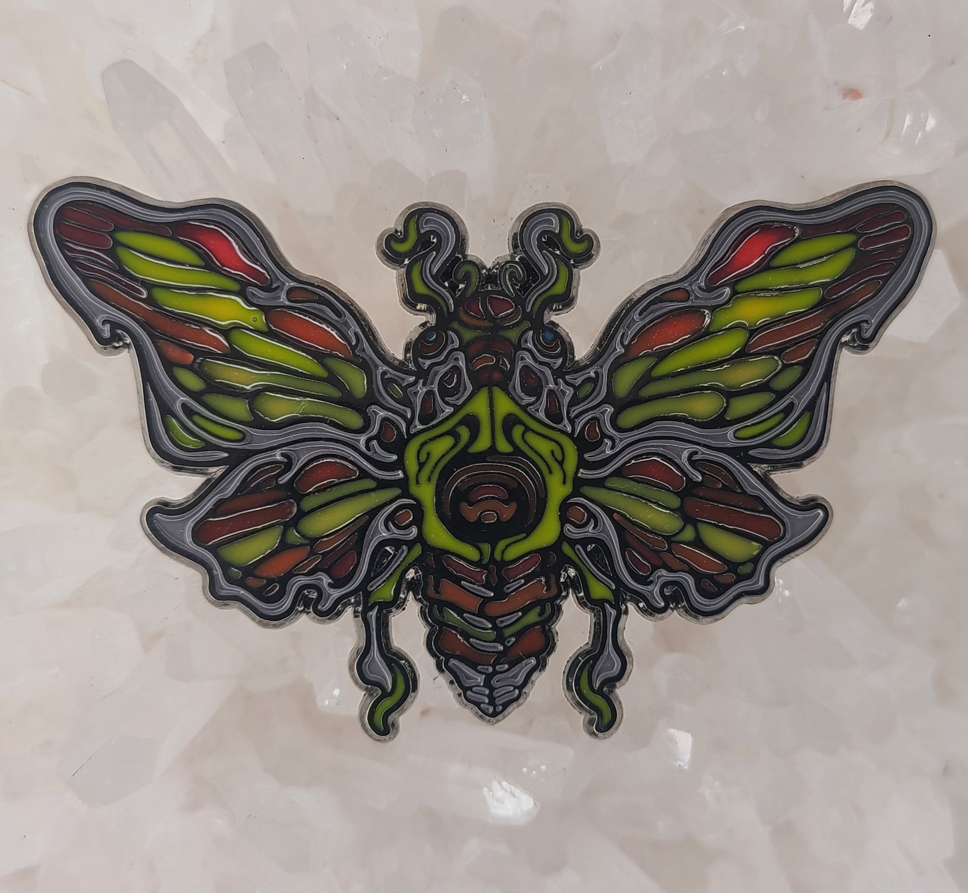 Jade Cicada Stained Glass Butterfly Moth Edm Dj Music Enamel Pins Hat Pins Lapel Pin Brooch Badge Festival Pin