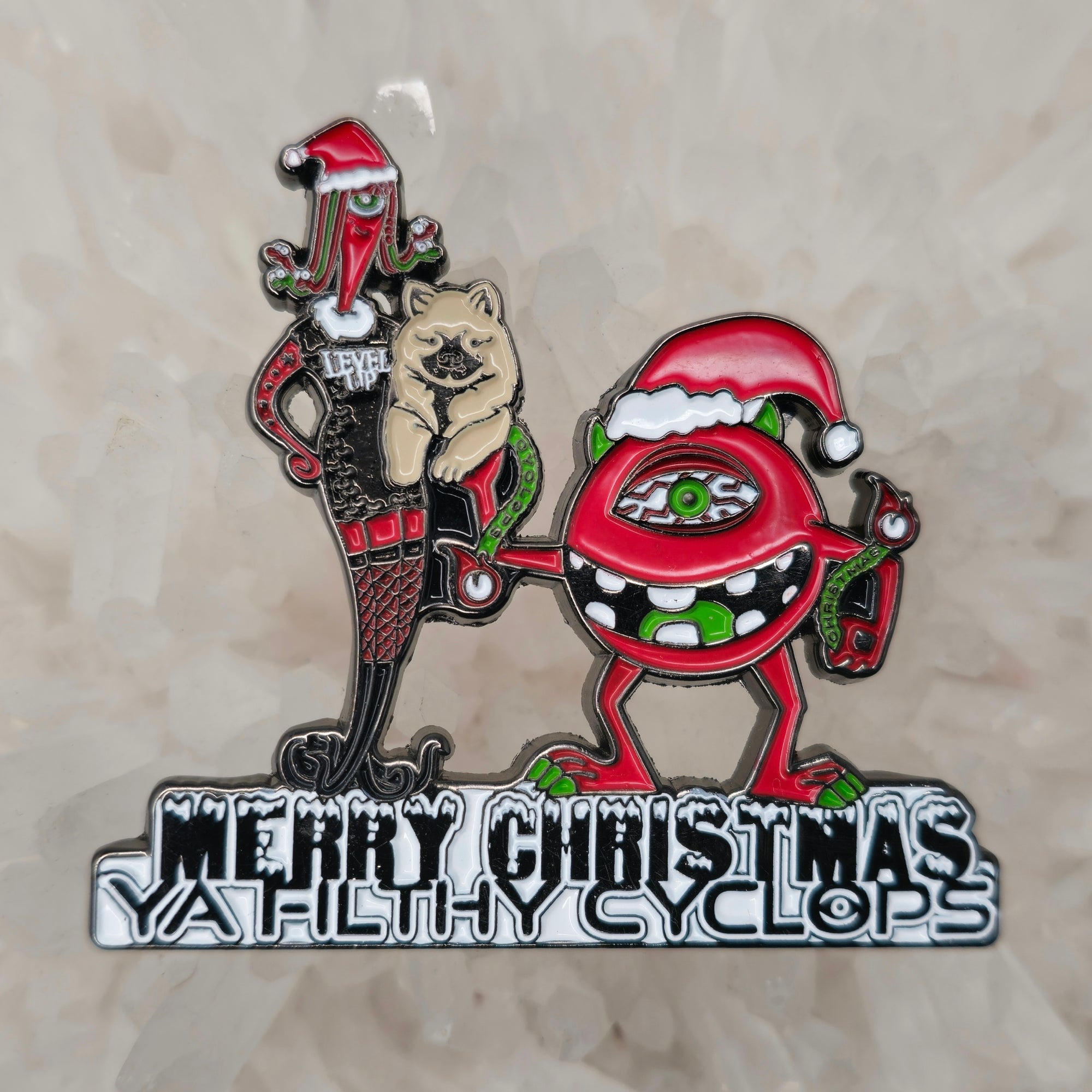 Merry Christmas Ya Filthy Cyclops Monsters Dubstep Inc Edm Dj Enamel Pins Hat Pins Lapel Pin Brooch Badge Festival Pin