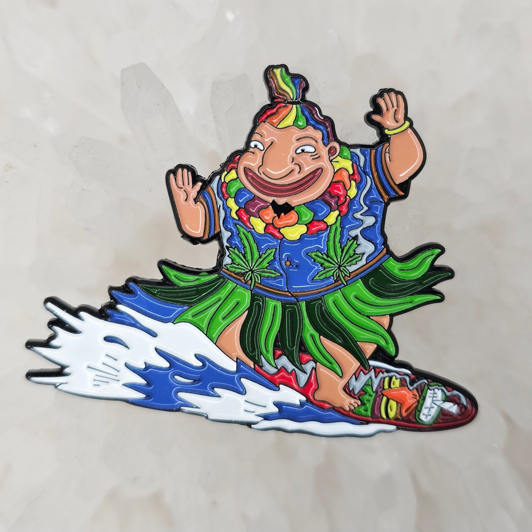 Toking Totem Tito Surfer Rocket Surf Power Festival Family 90s Cartoon Enamel Pin Hat Pin Lapel Pin Brooch Badge Festival Pin