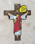 Hey I Can See Your House From Up Here Jesus Funny Enamel Pin Hat Pin Lapel Pin Brooch Badge Festival Pin