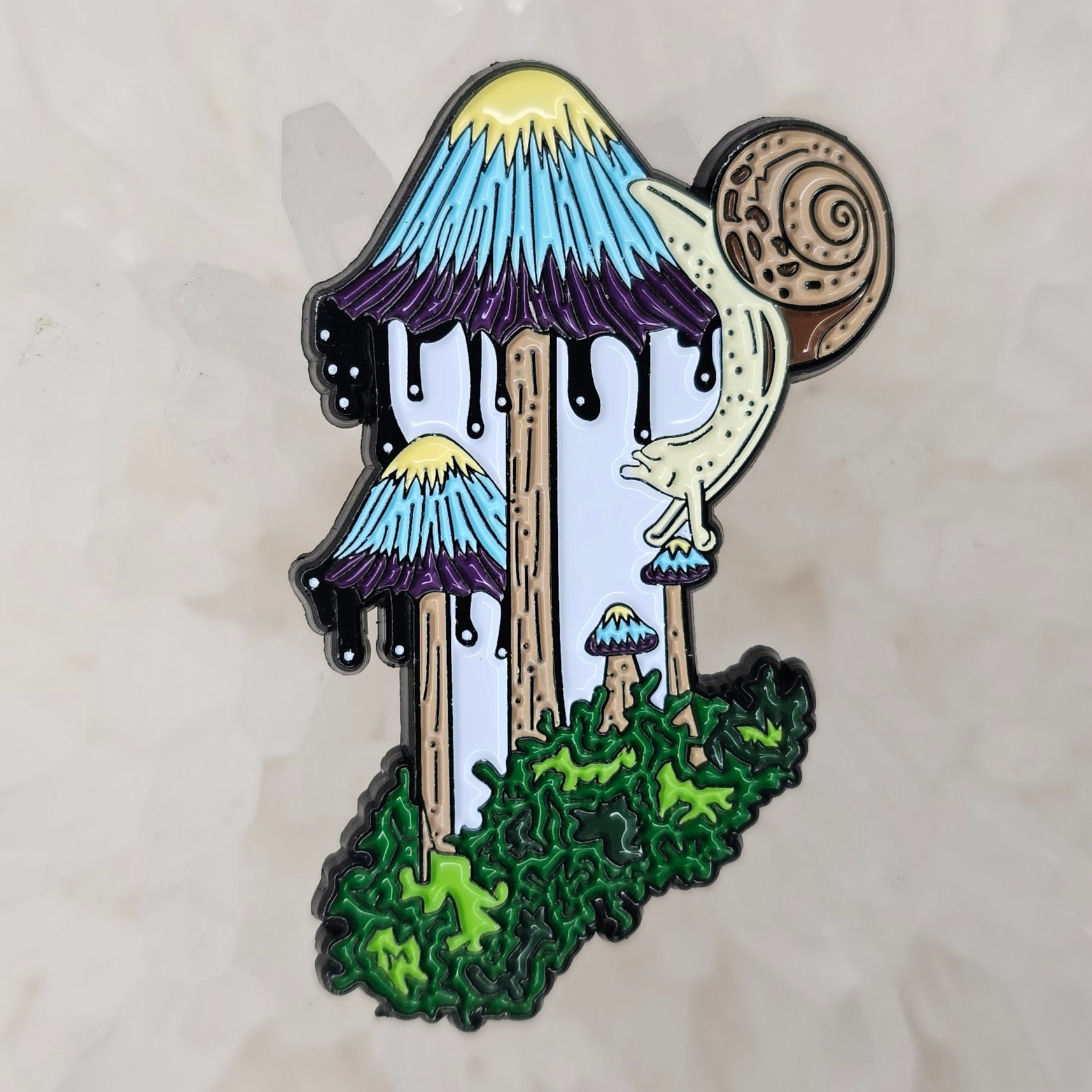 Inky Cap Mushroom Snail Melt Mycology Shroom Psychedelic Art Enamel Pin Hat Pin Lapel Pin Brooch Badge Festival Pin