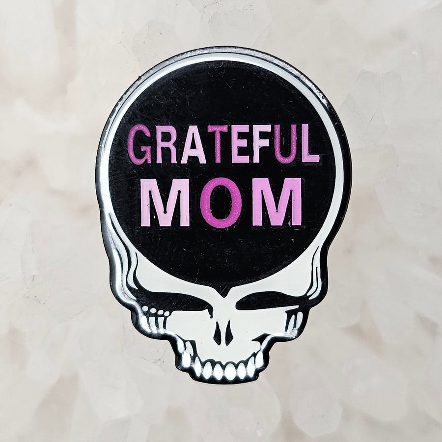Grateful Mom Dead Head Stealie Glow Enamel Pins Hat Pins Lapel Pin Brooch Badge Festival Pin