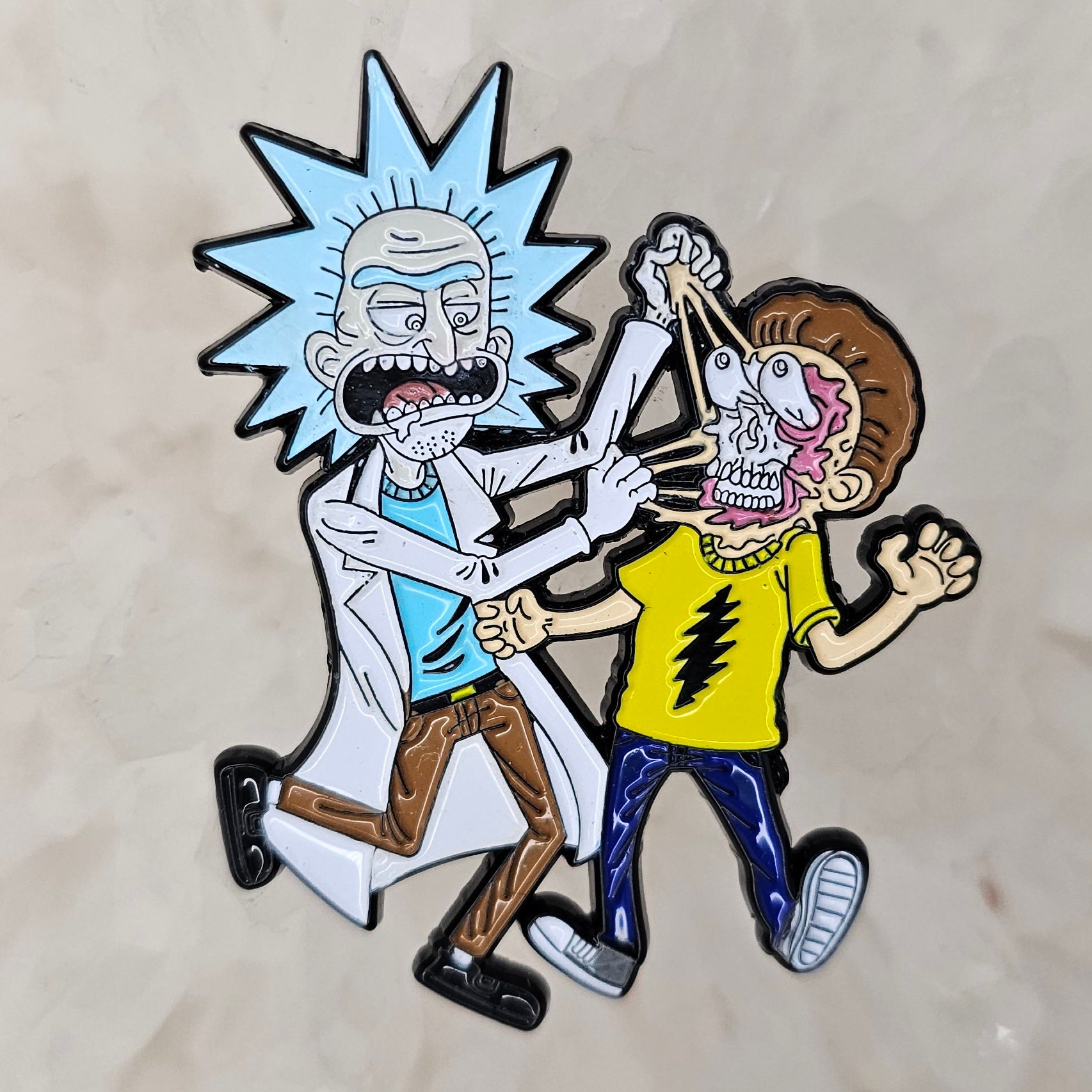 Rick Steal Your Face Morty Forever Grateful Stealie Deadhead Enamel Pins Hat Pins Lapel Pin Brooch Badge Festival Pin