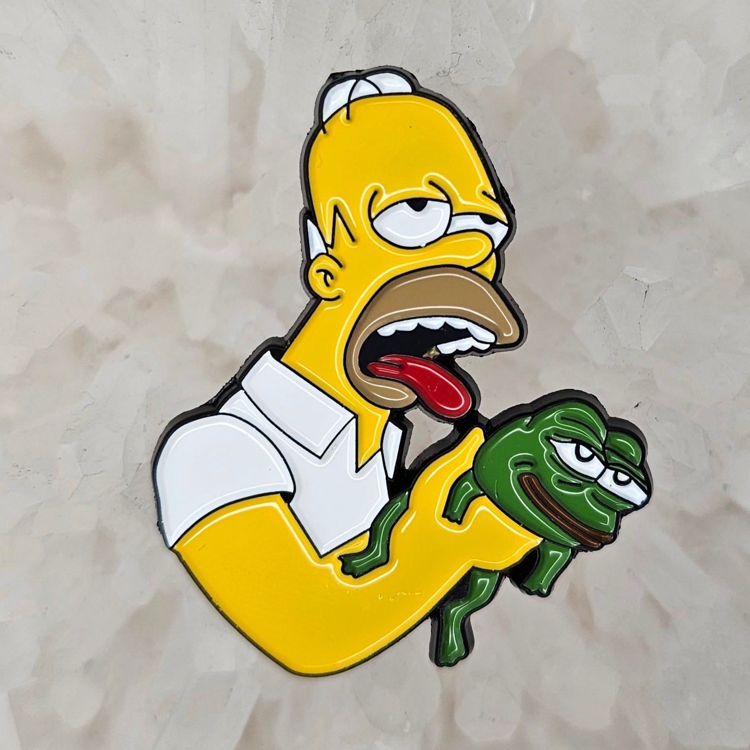 Toad Licker Homer Trippy Frog 90s Cartoon Enamel Pins Hat Pins Lapel Pin Brooch Badge Festival Pin