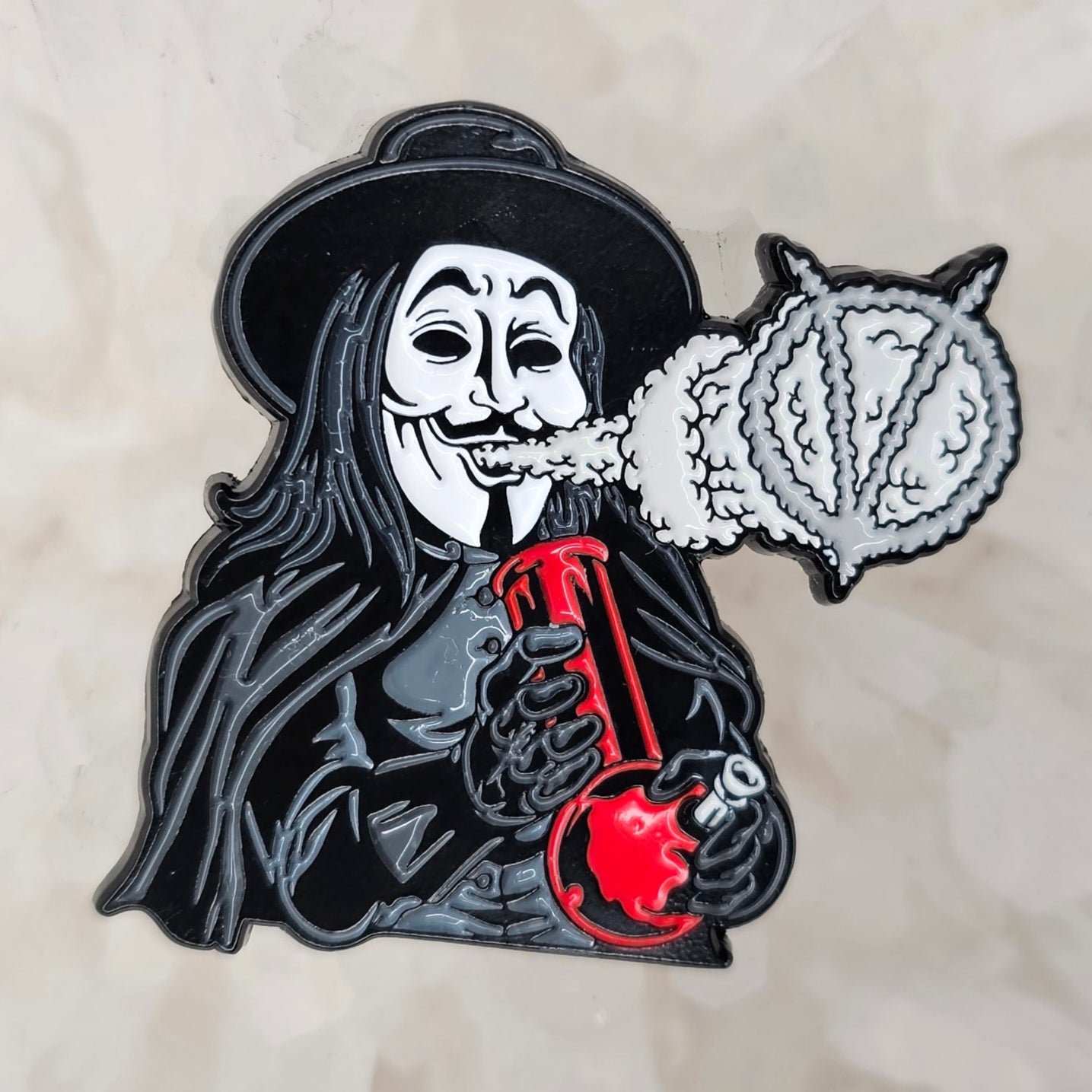 Weed For Vendetta Guy Fawkes Stoner Parody Enamel Pins Hat Pins Lapel Pin Brooch Badge Festival Pin