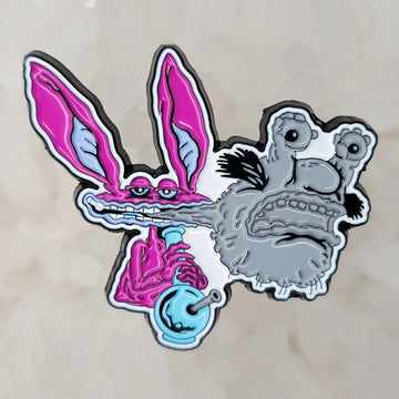 Ahh Stoned Monsters Ickis 90s Cartoon Weed Parody Enamel Pins Hat Pins Lapel Pin Brooch Badge Festival Pin