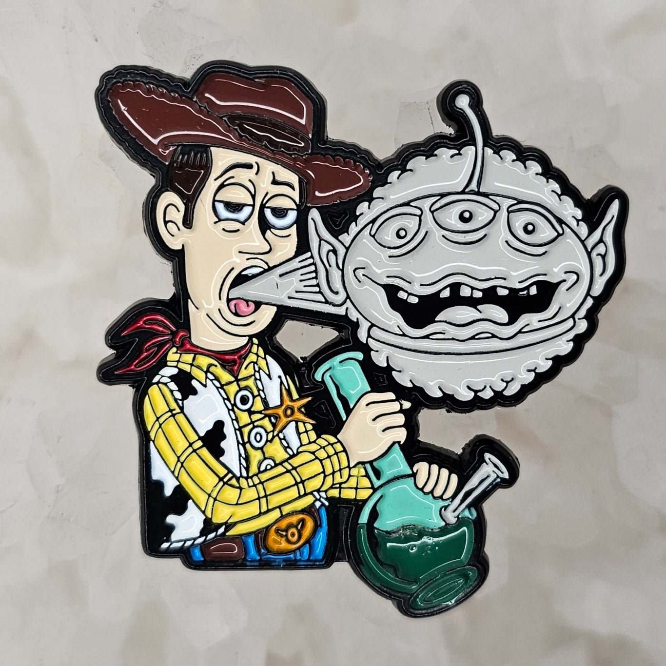 Wookin Woody Toy Stoner Story Weed Parody Enamel Pins Hat Pins Lapel Pin Brooch Badge Festival Pin