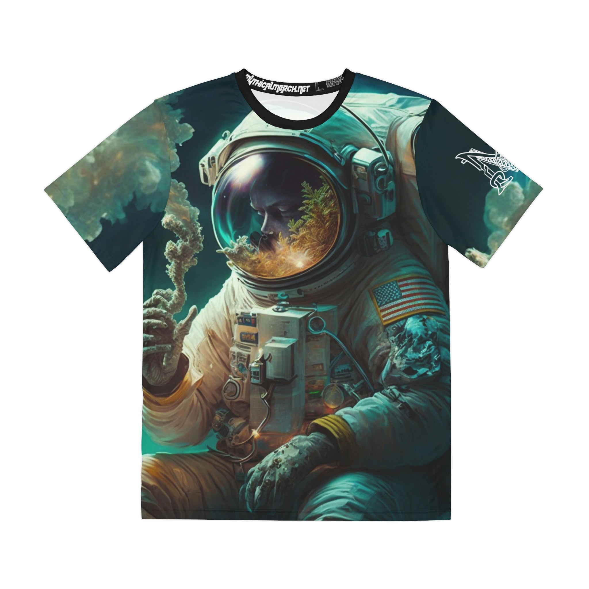 Smokey Space Man Nature Astronaut Men&#39;s Polyester Tee (AOP) By Mythical Merch