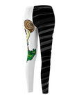 Inky Cap Mushroom Snail Black & White Women's Cut & Sew Casual Leggings Stockings Tights Pants By Erin Barnhart X Mythical Merch