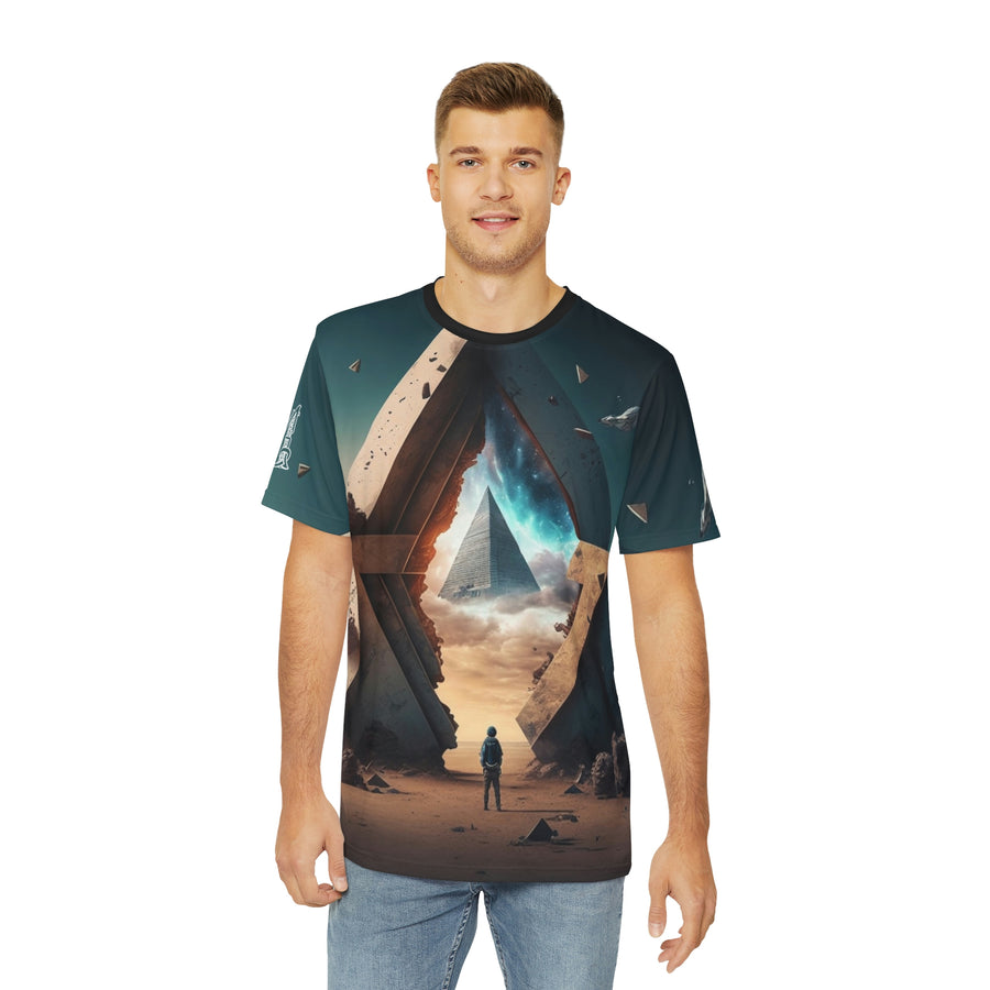 Portal Pyramid Ascension Egyptian Star Gate Men's Polyester Tee (AOP) By Mythical Merch