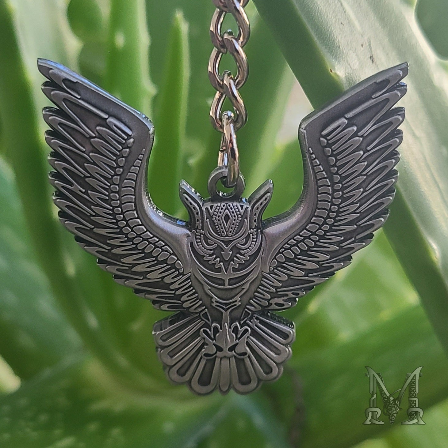 5 Pack - Night Owl Flight Tribal Wings Bat Bird Animal Silver 3D Metal Keychains Wholesale Key-Chain Key Chains