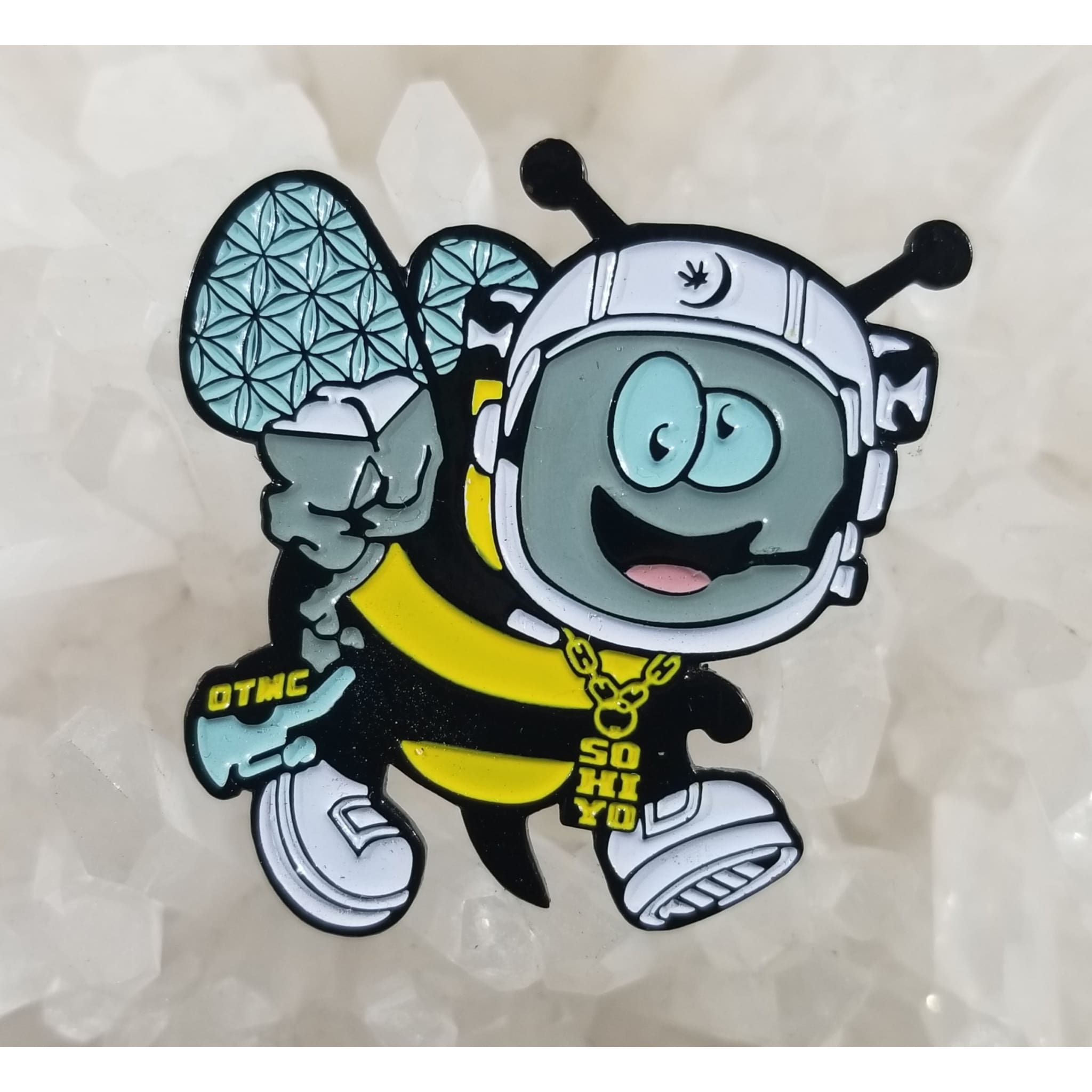 Chakra Flower Astronaut Bee Wasp Bug Insect Enamel Hat Pin - Enamel/Metal