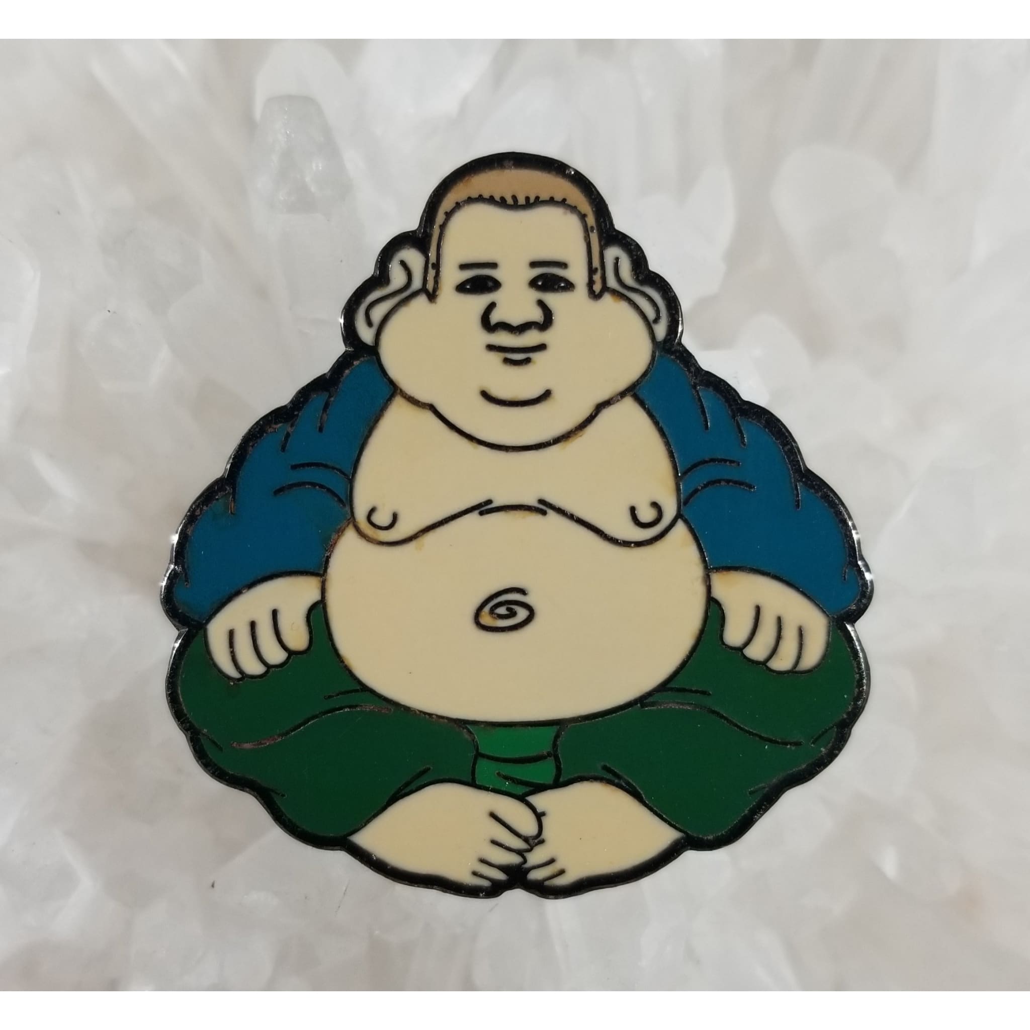 Chubby Buddha Meditation Buddhism Peace Enamel Hat Pin - Enamel/Metal