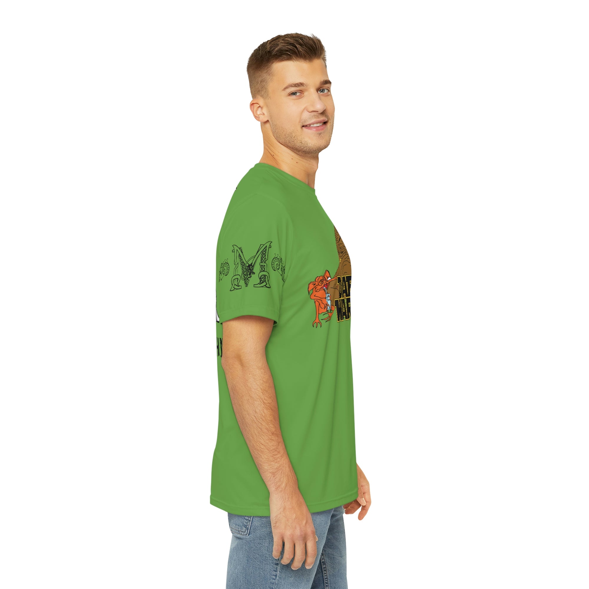 Dab Wars Weed Jedi Jabba The Dab Mando Men&#39;s Polyester Tee (AOP) By Curtis Wohlgemuth X Mythical Merch