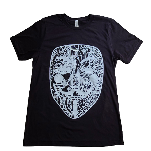 Guy Fawkes V For Anonymous Vendetta Nature Vs. Machine Mask Black Unisex Short Sleeve T Shirt