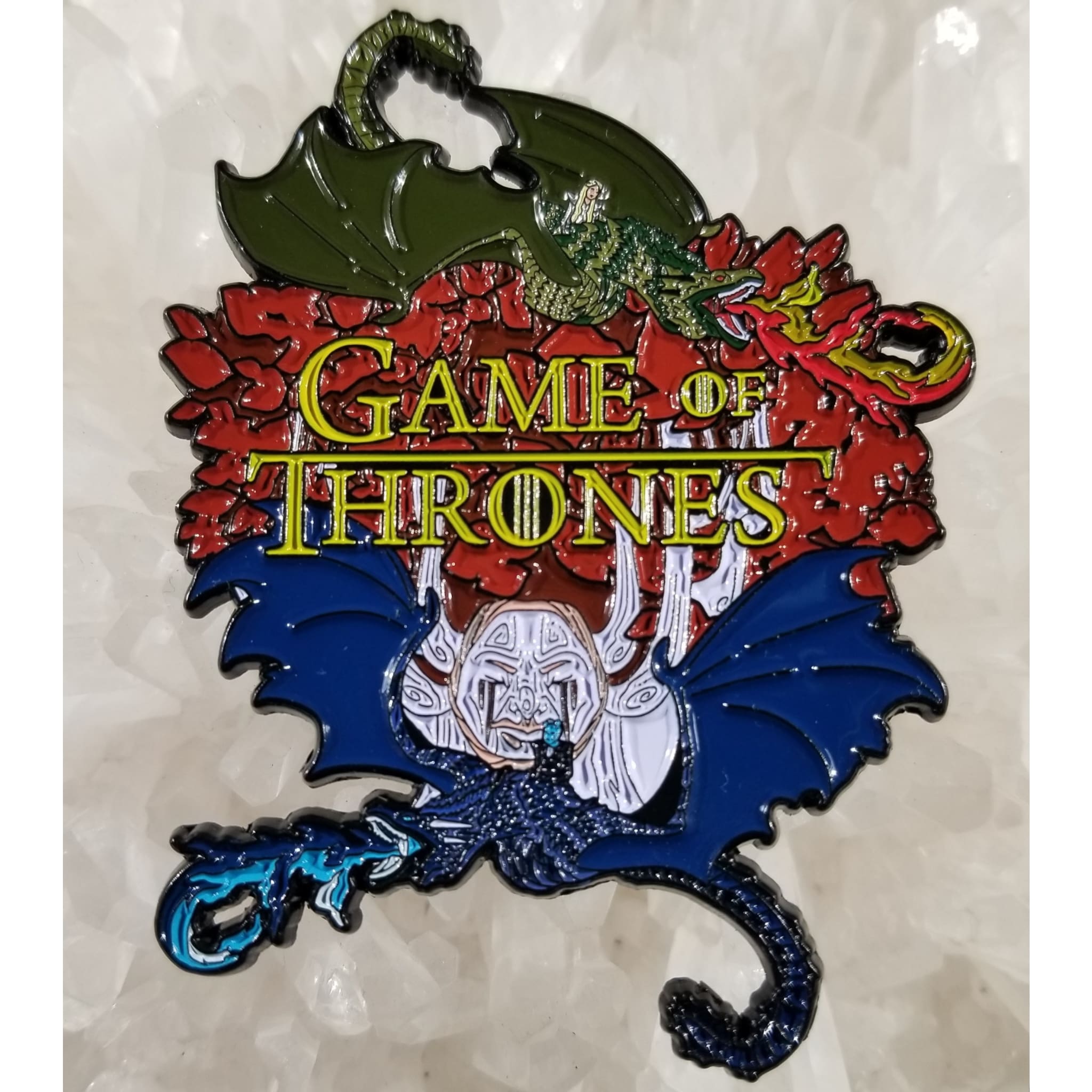 Fire And Ice Game Of Thrones Dragon Flight Khaleesi Night King Enamel Hat Pin - Enamel/Metal