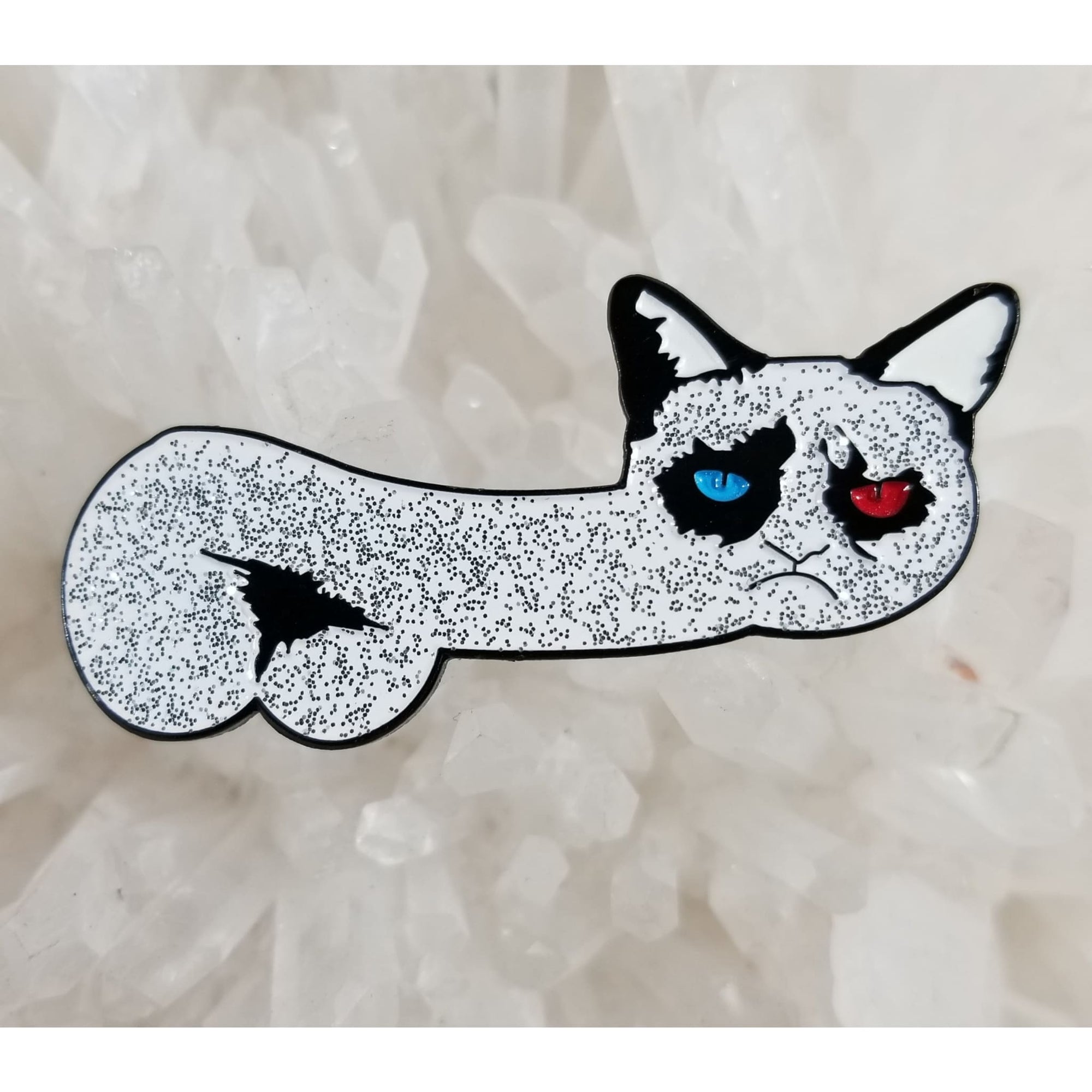 Grump Cat Dick Head Kitty Kitten Enamel Hat Pin - Enamel/Metal