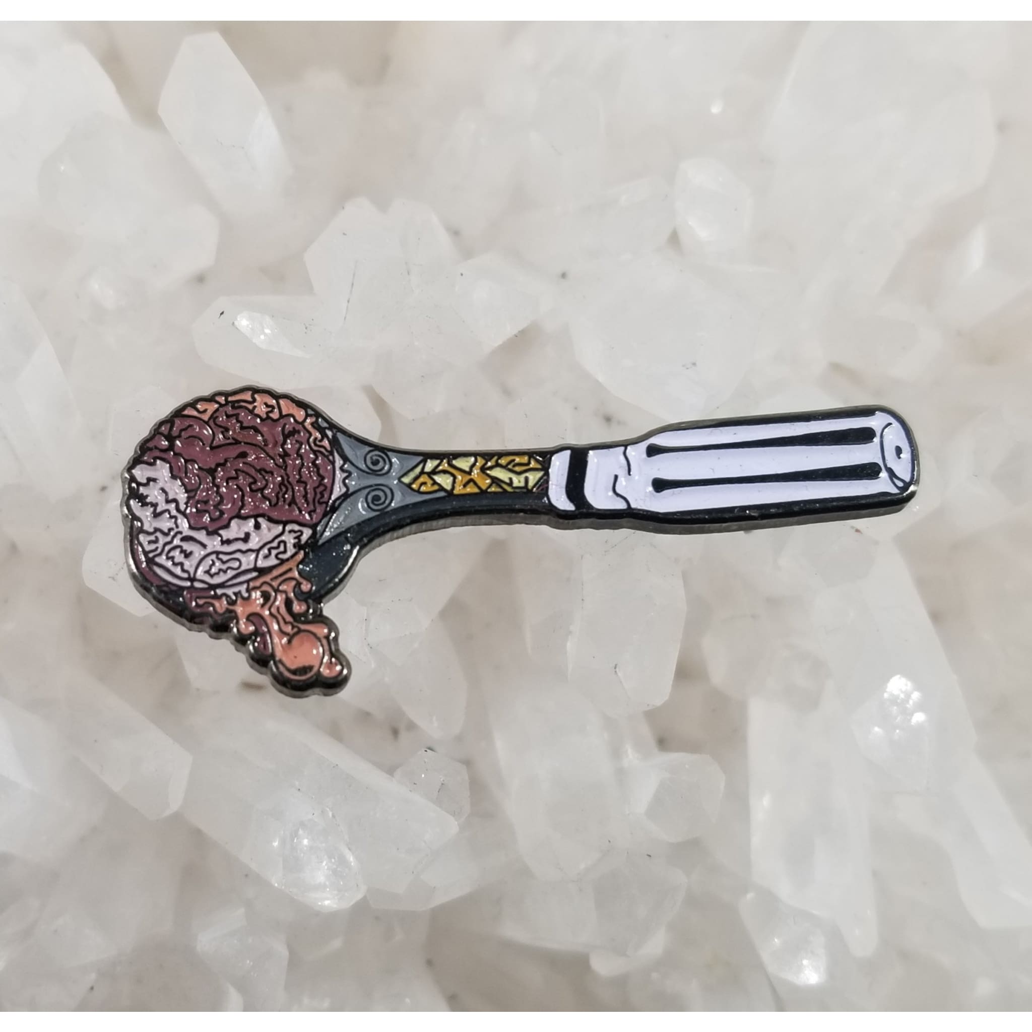 Molly Brain Ice Cream Scooper Psychedelic Art Enamel Hat Pin - Enamel/Metal