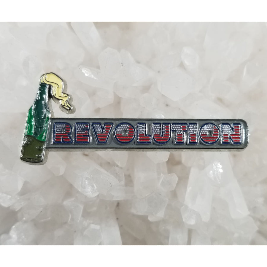 Molotov Cocktail Revolution Anarchy Enamel Hat Pin - Enamel/Metal