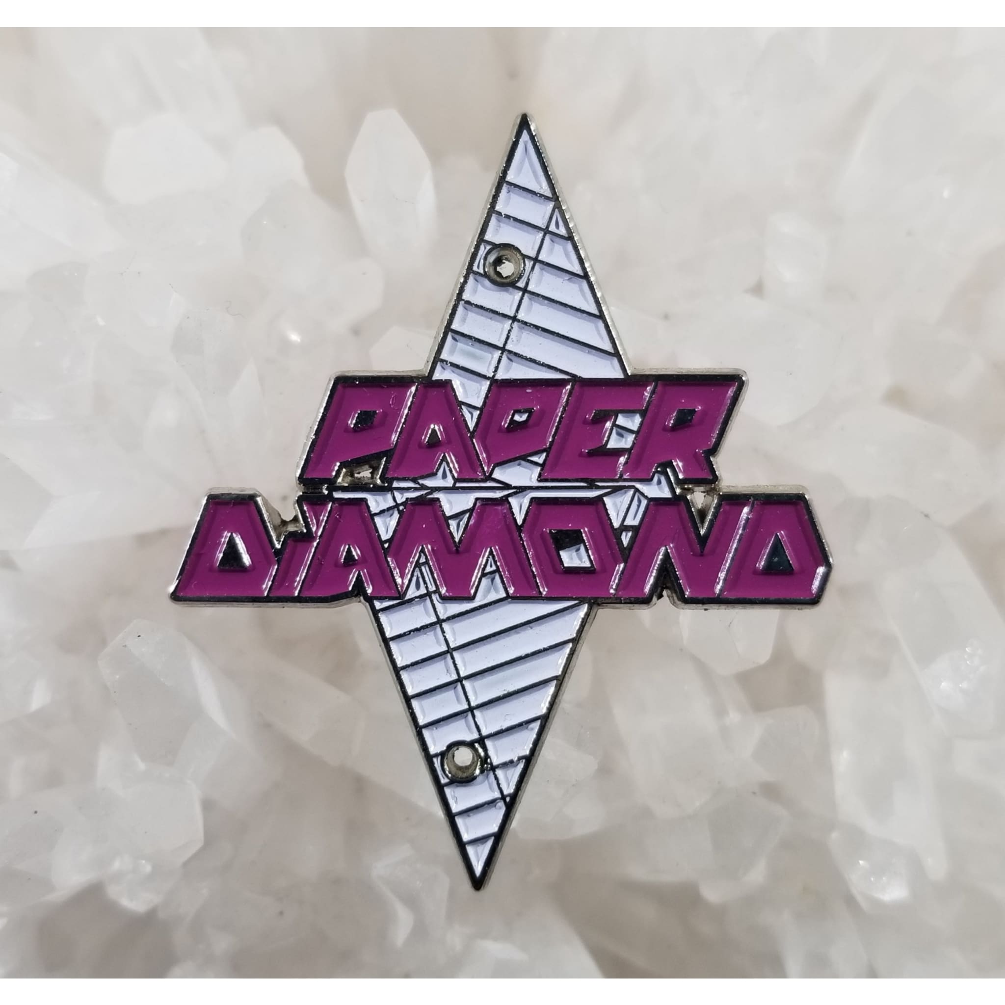 Paper Diamond Purple EDM DJ Dubstep Paper Mache Enamel Hat Pin - Enamel/Metal