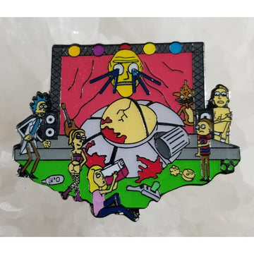 Rick Morty Festie Bash Summer Jerry Squanch 90s Cartoon Enamel Hat Pin - Enamel/Metal