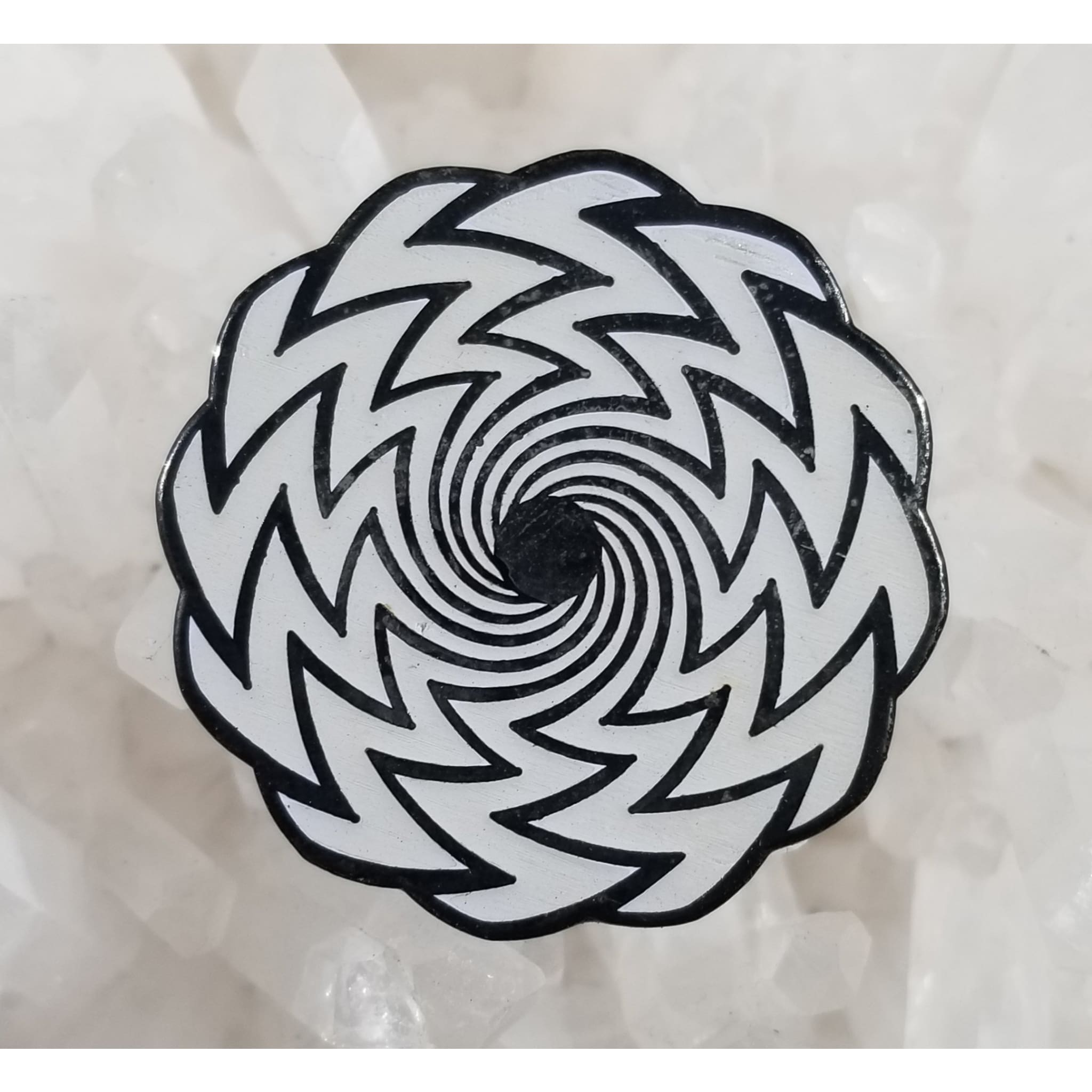 Ripple Warp Portal Sacred Geometry Mandala Psychedelic Art Enamel Hat Pin - Enamel/Metal