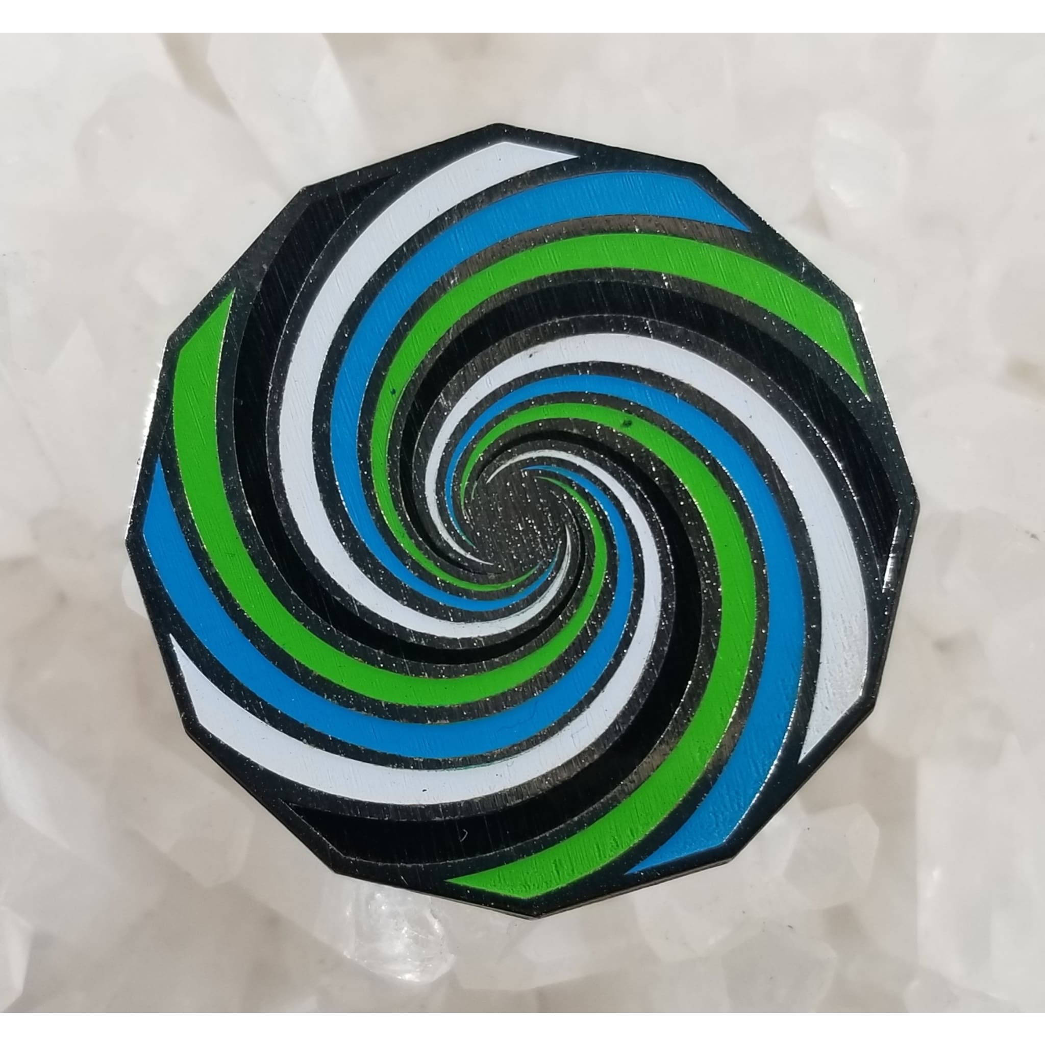 Ripple Wormhole Sacred Geometry Mandala Psychedelic Art Enamel Hat Pin - Enamel/Metal