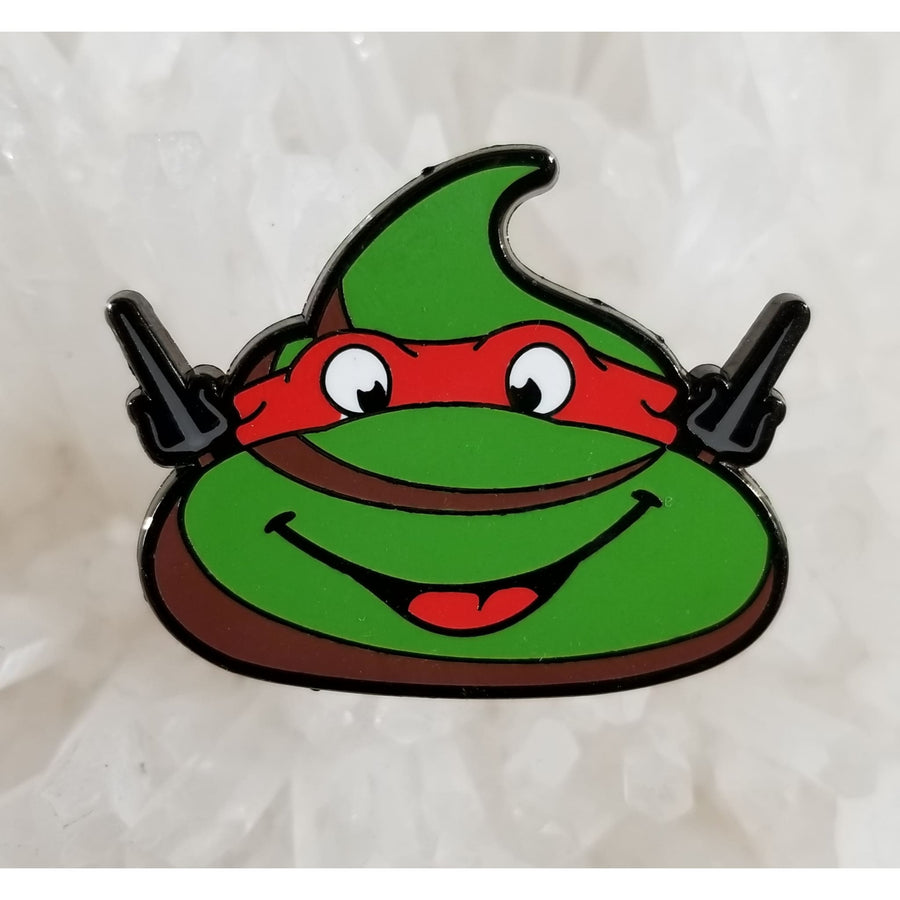 TMNT Mutant Poo Ninja Turtle Raphael 90s Cartoon Enamel Hat Pin - Enamel/Metal