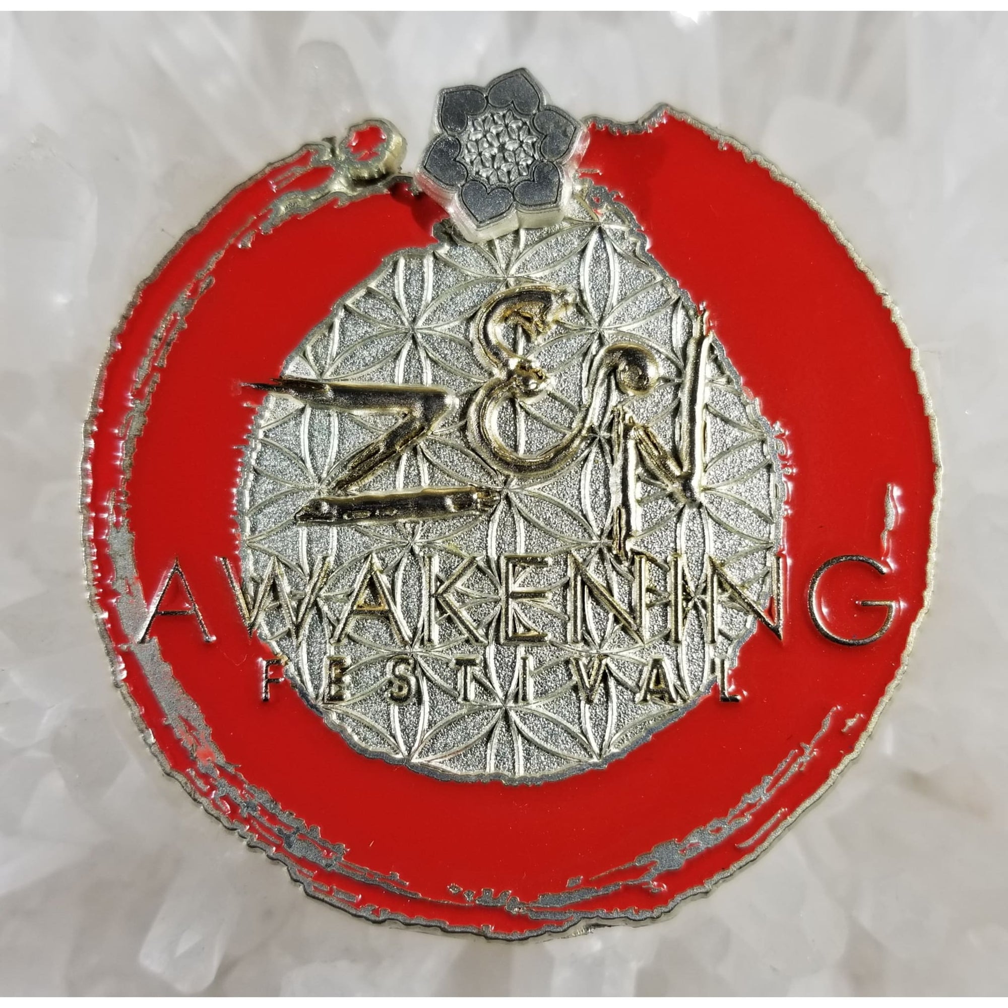 Zen Awakening Festival Chakra Flower Spinner Enamel Hat Pin - Enamel/Metal