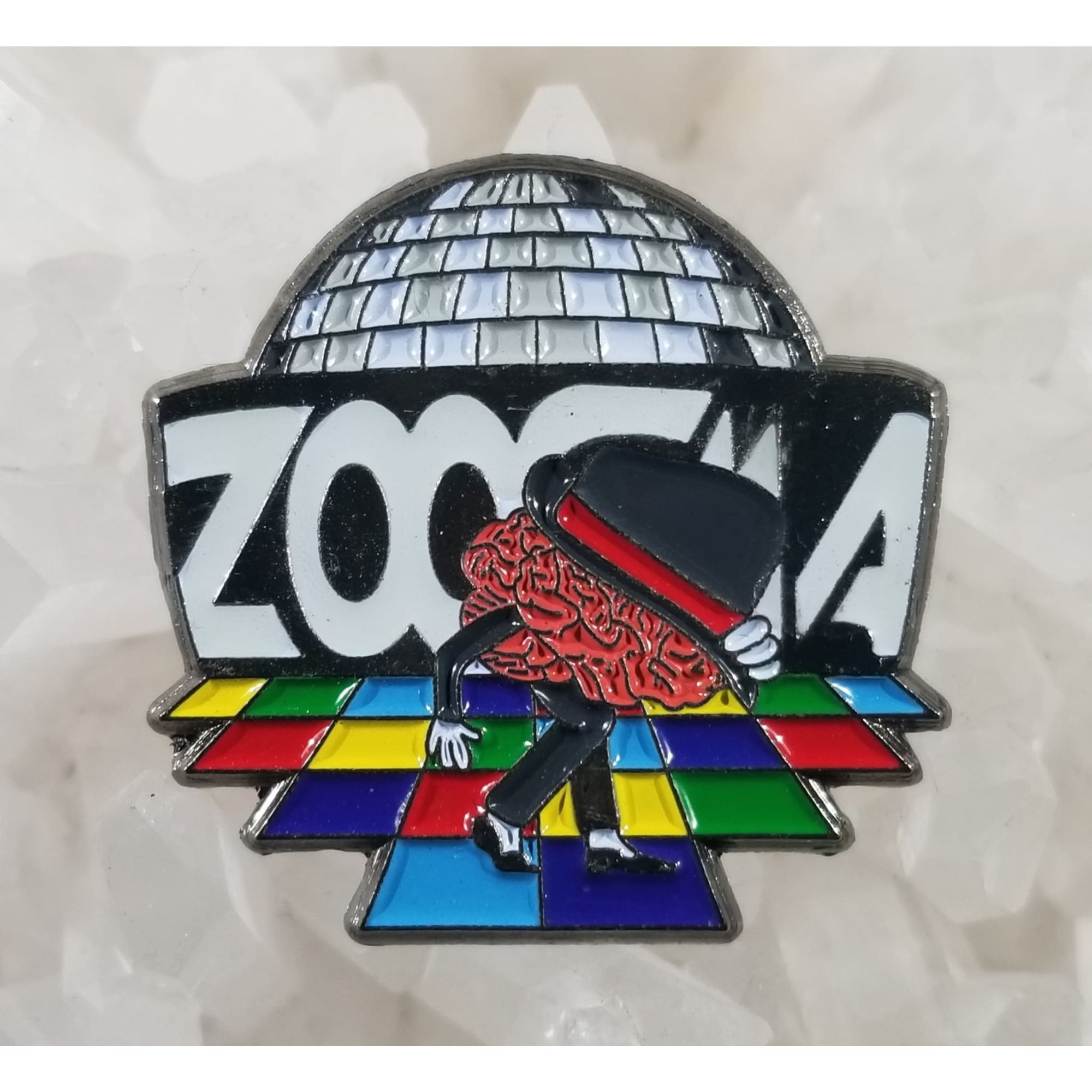 Zoogma Band Music Festival Disco Brain Enamel Hat Pin - Enamel/Metal